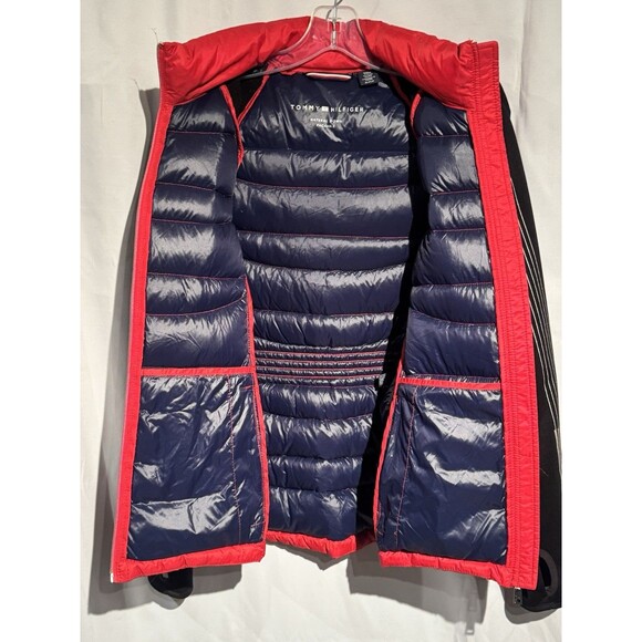 Tommy Hilfiger Red Packable Puff Down Vest/jacket Hooded Full Zip Womens Sz S - Picture 7 of 8